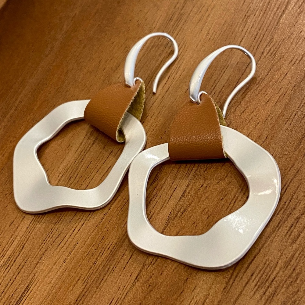 Drop Earrings with Leather